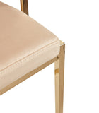 VIG Furniture Modrest - Munith Modern Beige Velvet & Gold Bar Stool VGZAB9504-BG-BS