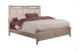 Silver Dreams Queen Panel Bed w/Upholstered Headboard, Silver