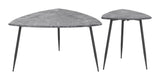 English Elm EE2662 MDF, Steel Modern Commercial Grade Accent Table Set Gray, Black MDF, Steel