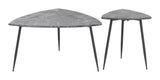 Zuo Modern Set MDF, Steel Modern Commercial Grade Accent Table Set Gray, Black MDF, Steel