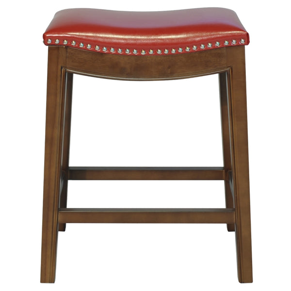 Elmo Bonded Leather Counter Stool - Red