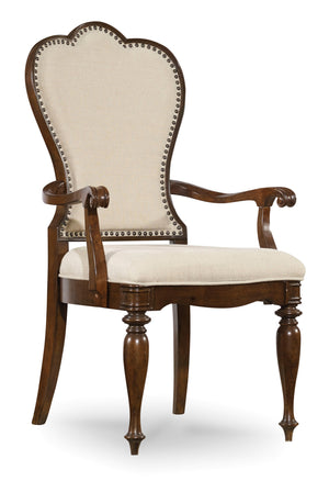 Hooker Furniture - Set of 2 - Leesburg Traditional-Formal Upholstered Arm Chair in Rubberwood Solids and Mahogany Veneers with Fabric 5381-75400