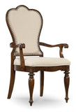 Leesburg Traditional-Formal Upholstered Arm Chair In Rubberwood Solids And Mahogany Veneers With Fabric - Set of 2