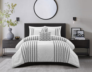 Sofia Grey Queen 4pc Comforter Set