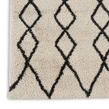 Nourison Geometric Shag GOS01 Moroccan Machine Made Power-loomed Indoor only Area Rug Ivory/Charcoal 8'10" x 12' 99446482242