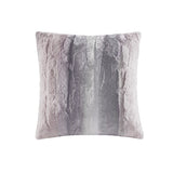 Zuri Glam/Luxury 100% Polyester Faux Tip Dyed Brushed Long Fur Pillow W/ Knife Edge