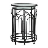 Sagebrook Home Contemporary Metal, Set of 2 -  21/23"h Side Tables, Black 16539 Black Metal