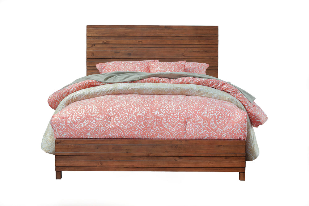 Alamosa Full Bed – Stylish Chestnut Finish, Pine Wood Construction, 53.5" High Headboard Design