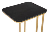 Zuo Modern Alma Marble, MDF, Steel Modern Commercial Grade C-Side Table Black, Gold Marble, MDF, Steel