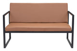 Zuo Modern Claremont 100% Polyurethane, Plywood, Steel Modern Commercial Grade Sofa Brown, Black 100% Polyurethane, Plywood, Steel