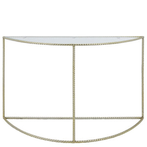 Sagebrook Home Contemporary Metal 30"h Rope Console Table, Gold 15243-02 Gold Iron