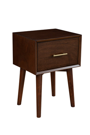 Alpine Furniture Flynn End Table, Walnut 966WAL-62 Walnut Mahogany Solids & Okoume Veneer 18 x 15 x 26.5