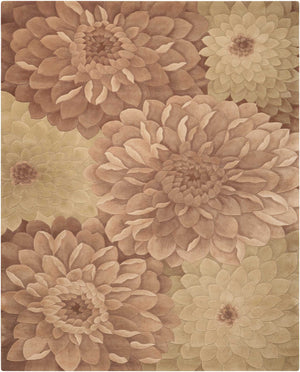 Nourison Tropics TS11 Floral Handmade Tufted Indoor Area Rug Taupe/Green 7'6" x 9'6" 99446017550