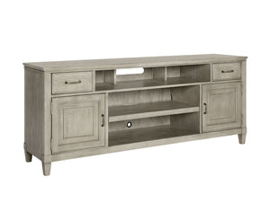 Newport 74" Beige TV Console - Handcrafted Poplar & White Oak, Stylish Storage & Cable Management