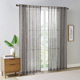 Madison Park Kane Modern/Contemporary Texture Printed Woven Faux Linen Window Panel Grey 84" MP40-7502
