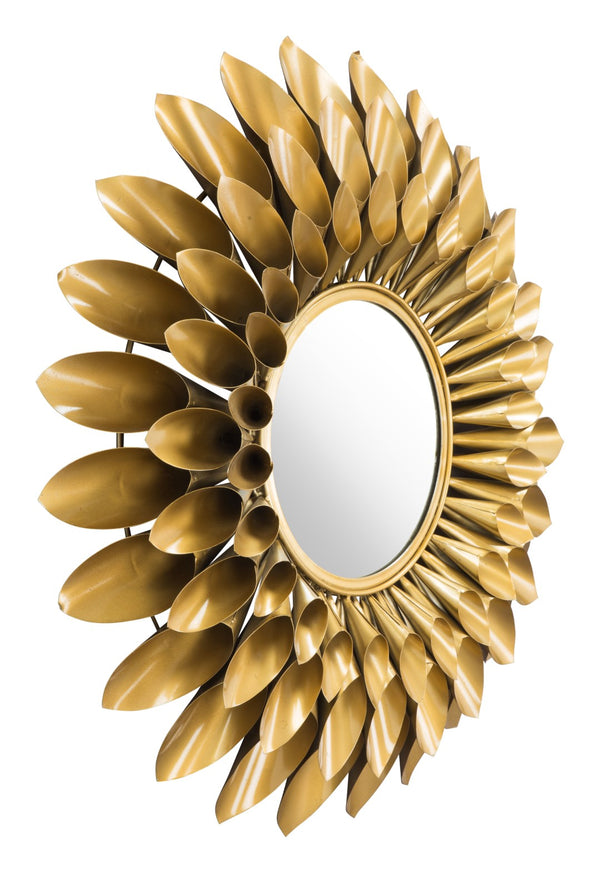 Zuo Modern Sunflower Iron, MDF, Glass Glam Commercial Grade Mirror Gold Iron, MDF, Glass