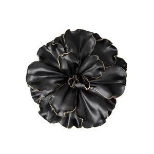 Sagebrook Home Glam Black\gold Wall Flower, 10" 11130-03 Black Polyresin