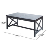 Noble House Ivan Outdoor Black Finished Acacia Wood Coffee Table