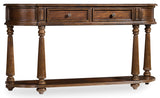 Hooker Furniture Leesburg Traditional/Formal Rubberwood Solids with Grain and Swirl Mahogany and Ebony Veneers Demilune Hall Console 5381-80151