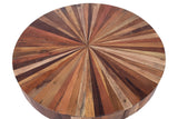 Porter Designs Montrose Solid Mango Wood Starburst Design Natural Coffee Table Brown 05-192-03-9000