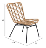 English Elm EE2976 Steel, Polyethylene Modern Commercial Grade Dining Chair Set - Set of 2 Natural, Black Steel, Polyethylene