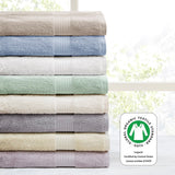 Organic Modern/Contemporary 100% Cotton 6 Piece Towel Set Charcoal 30"W x 54"L (2)/18"W x 30"L (2)/13"W x 13" L (2)