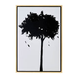 Contemporary 32x47, Hand Painted Autumn Wind Tree, Blk