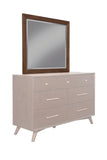 Alpine Furniture Flynn Mid Century Modern Mirror, Walnut 966WAL-06 Walnut Mahogany Solids & Okoume Veneer 42 x 1 x 37