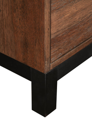 Weston Rustic Pine TV Console with Mahogany, English Dovetail Drawers & Metal Glides – Stylish Storage!