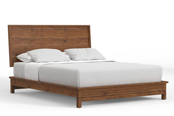 Nova California King Platform Bed - Elegant Honey Maple Finish, Durable Mahogany, No Box Spring Needed