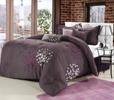 Cheila Plum Queen 12-Piece Comforter Set