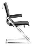 Zuo Modern Lider 100% Polyurethane, Steel Modern Commercial Grade Conference Chair Set - Set of 2 Black, Silver 100% Polyurethane, Steel