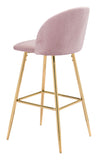 English Elm EE2697 100% Polyester, Plywood, Steel Modern Commercial Grade Bar Chair Pink, Gold 100% Polyester, Plywood, Steel