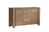 Alpine Furniture Seashore Sideboard, Antique Natural 8868-06 Sandblasted Antique Natural Acacia Solids and Acacia Veneer 58 x 18 x 35.5