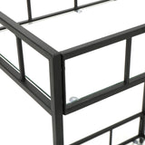 Falon Indoor Modern Bar Cart with Tempered Glass, Black Noble House