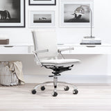 English Elm EE2948 100% Polyurethane, Steel, Aluminum Alloy Modern Commercial Grade Office Chair White, Silver 100% Polyurethane, Steel, Aluminum Alloy
