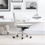 Zuo Modern Lider 100% Polyurethane, Steel, Aluminum Alloy Modern Commercial Grade Office Chair White, Silver 100% Polyurethane, Steel, Aluminum Alloy