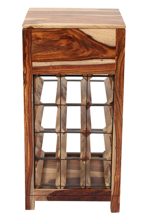 Porter Designs Sheesham Accents Solid Wood Wine Rack Natural Bar Natural 07-116-23-PDU14