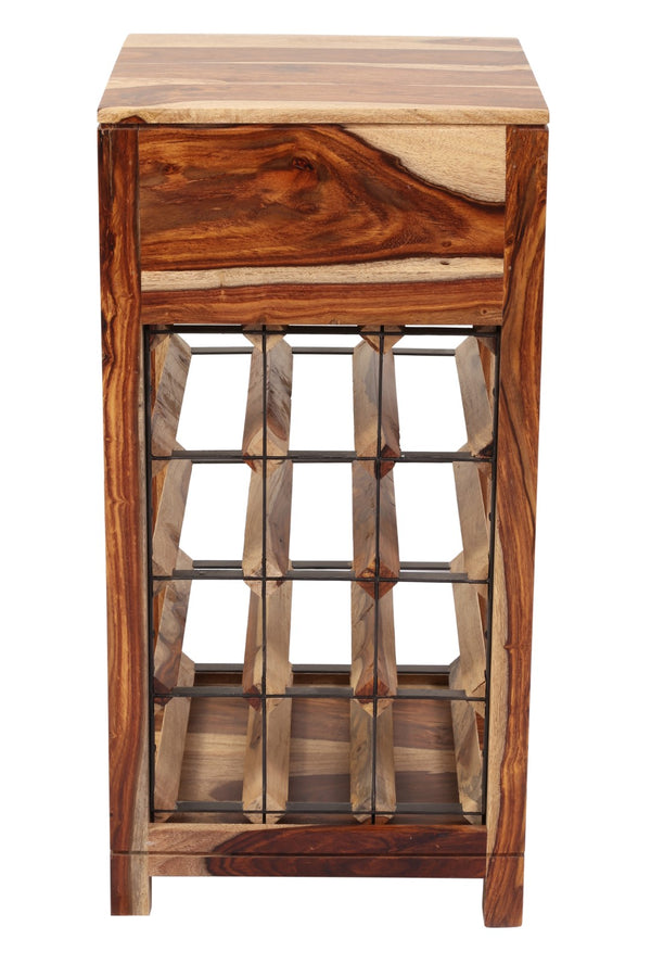 Porter Designs Sheesham Accents Solid Wood Wine Rack Natural Bar Natural 07-116-23-PDU14