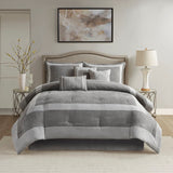 Madison Park Dax Transitional 100% Polyester Microsuede 7 Piece Comforter Set MP10-7669