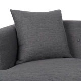 Noble House Mableton Mid-Century Modern Upholstered 3 Seater Sofa, Charcoal and Espresso