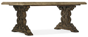 La Grange Le Vieux 86in Double Pedestal Table with 2-18in Leaves