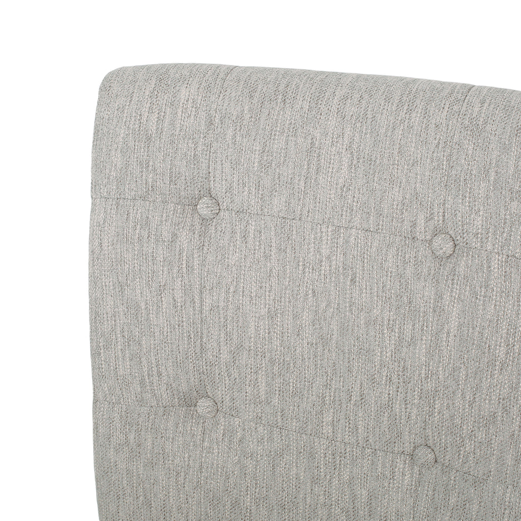 Noble House Rossburg Contemporary Button Tufted Fabric Counter Stools (Set of 2), Light Gray and Gray