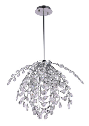 Bethel Chrome Chandelier in Metal & Crystal