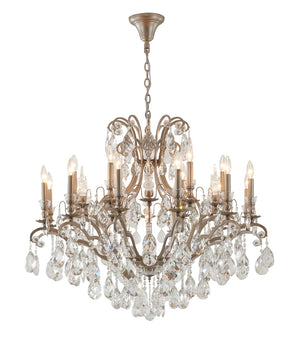 Bethel Pewter Chandelier in Metal & Crystal