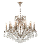 Bethel Pewter Chandelier in Metal & Crystal