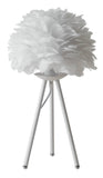 Bethel White Table Lamp in Iron & Feather