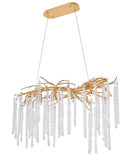 Bethel Gold Chandelier in Aluminum & Glass