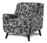 Fusion 240 MID CENTURY MODERN Accent Chair 240 Scribble Tuxedo