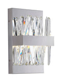 Bethel Chrome Wall Sconce in Stainless Steel & Crystal